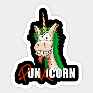 Punkicorn Funny Punk Style Mohawk Unicorn Punkrock Sticker